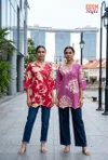 Ossm Style 198 Cotton Printed Casual Ladies Short Top Collection